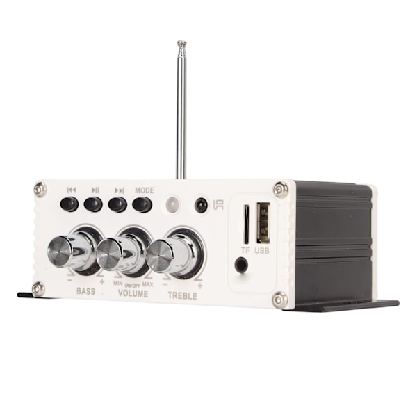 Bilforstærker 2-kanals Bluetooth 5.0 Digital Mini HIFI Stereoeffektforstærker med fjernbetjening 100-240V EU-stik