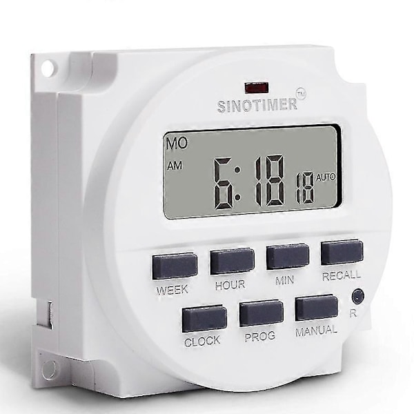 15,98 tuuman LCD digitaalinen ajastin 12V DC ohjelmoitava kytkinkello TM618N-4-B15