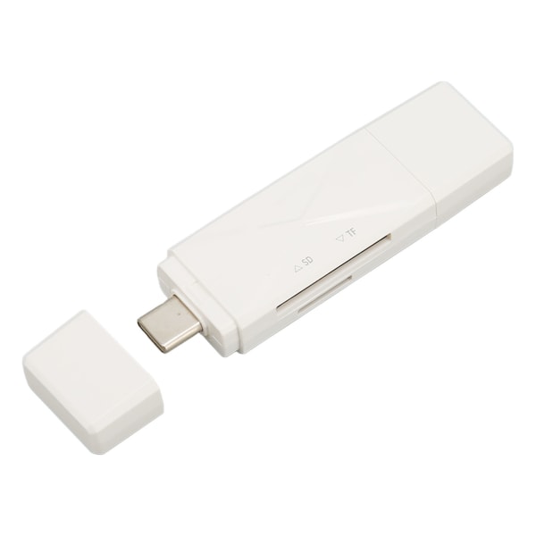 3 in 1 USB muistikortinlukija USB C USB 3.0 MICRO USB Kannettava muistikorttimuistikortinlukija 3 liittimellä Valkoinen