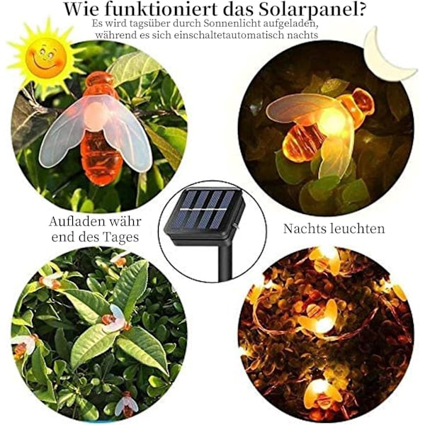 Bee Dual Mode LED Puutarhavaloköynnös 6.5m 30 Lämminvalkoista Lamppua