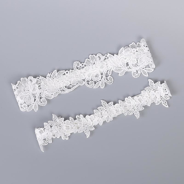 Elegant Blonderingsbryllupsstrømpebåndssæt - Hvid/Blå/Sort (2 stk)