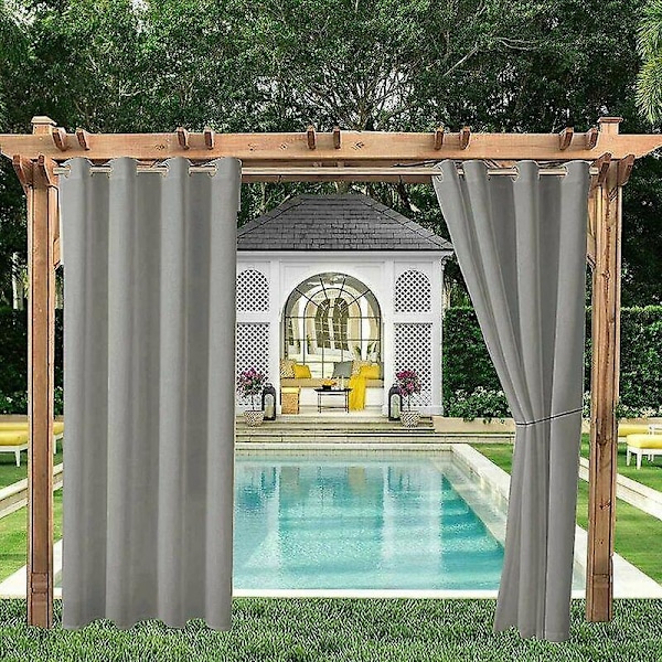 2 st Vattentäta utomhusgardiner, pergola isoleringsgardiner, utomhuspaviljonger, uteplats veranda (150*166, grå)