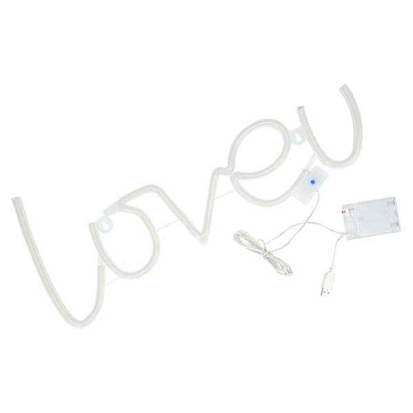 LOVEU Neonljus LED Färgglada Neon Skyltar för Heminredning Frieri Högtidsdekoration Varmvitt Ljus