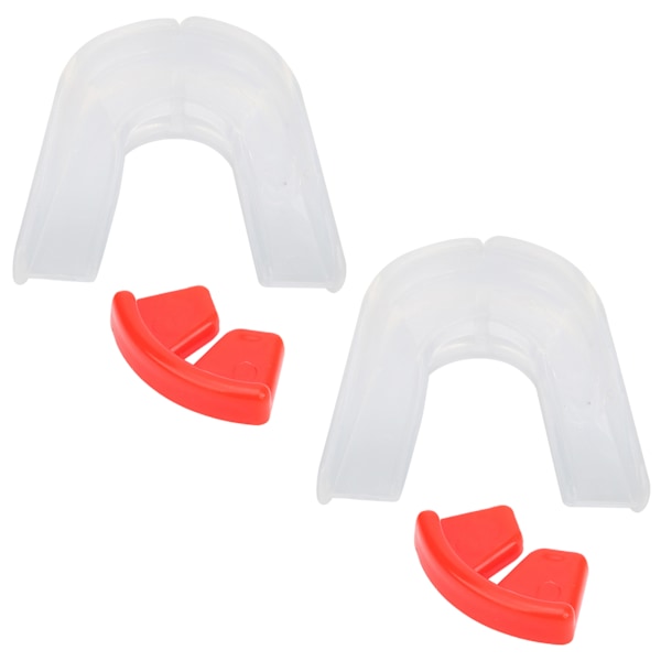 2Set Tosidet Tannbeskytter Transparent Silikon Tannregulering Munnbeskytter for Sanda Boksing