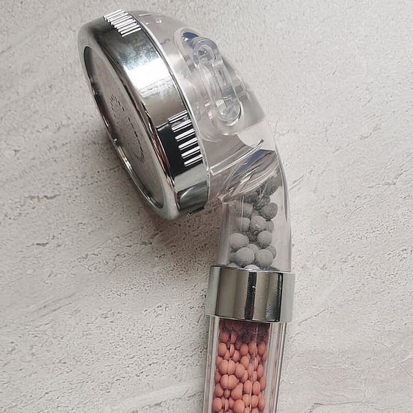 Dusjhode 23 x 9 cm, høytrykksfiltrert vannbesparende, håndholdt dusjhode med 3 spraymoduser for tørr hud og hår
