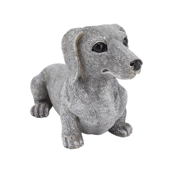 Dachshund-figur i harpiks - Dachshund-skulptur - Utestatue - Ornament - Gave til hundeelskere - Til hage, uteplass, plen, gårdsplass, hjemmekontor - Dekorasjon