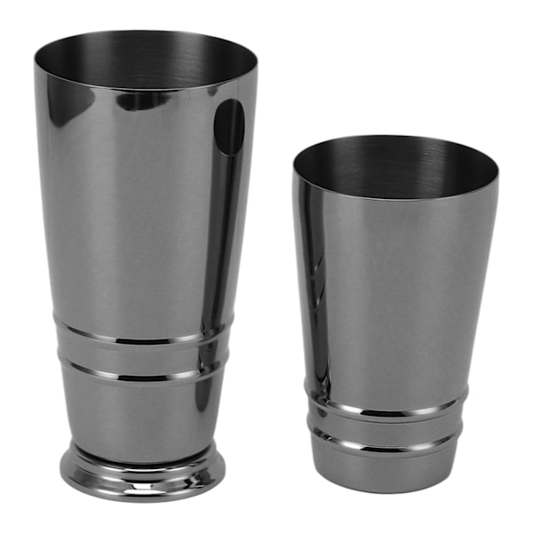 Cocktail Shaker 304 Rustfritt Stål Glans med Bunn Oppvaskmaskin Trygg Boston Shaker for Hjem Bar Svart Belegg