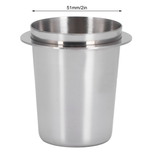51mm rostfritt stål kaffemaskin handtag mätkopp mugg kaffe pulver matare delar - 1 st