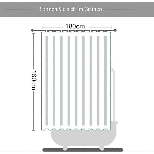 (180x180cm) Vanntett dusjforheng i polyester med plante blomster F