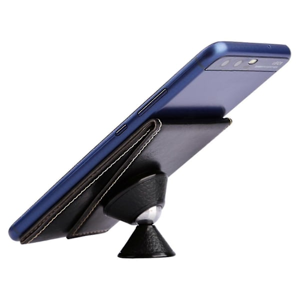 Magnetisk PU Lommebok Stativ Telefonkortholder Frigjør Hender Ved Matlaging Arbeid Gaming For De Fleste Mobiltelefonmodeller_SZXM Gul