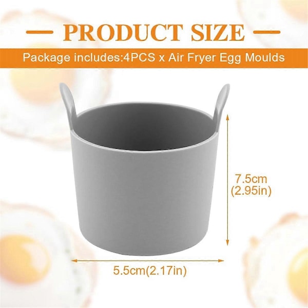 4 stk. Ramekins for Airfryer, Airfryer Eggformer