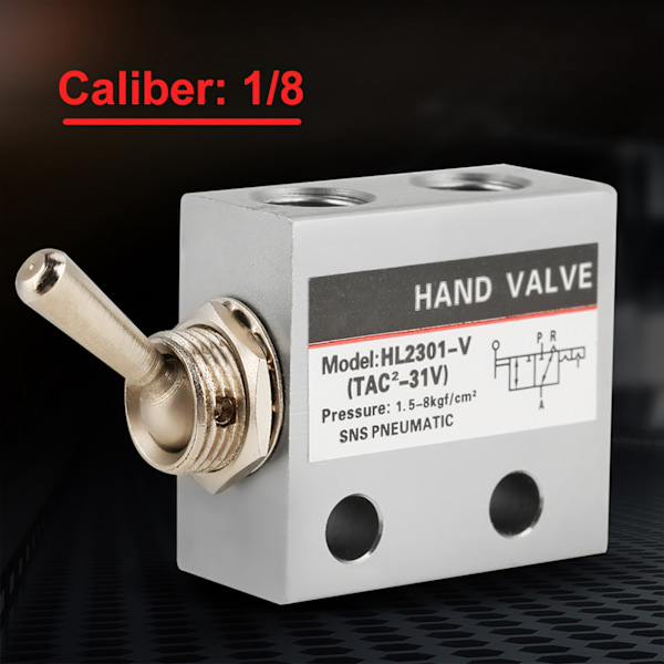 HL2301 3 position 2 port vippekontakt pneumatisk mekanisk ventil