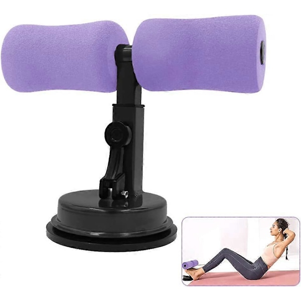 Selvsugende Sit-Up Bar, Sit-Up Assistentenhed, Bærbar Sit-Up Bar, Bærbar Sit-Up Bar Hjælpemiddel-Tilbehør, Multifunktionelt Maveøvelsesværktøj, Lilla