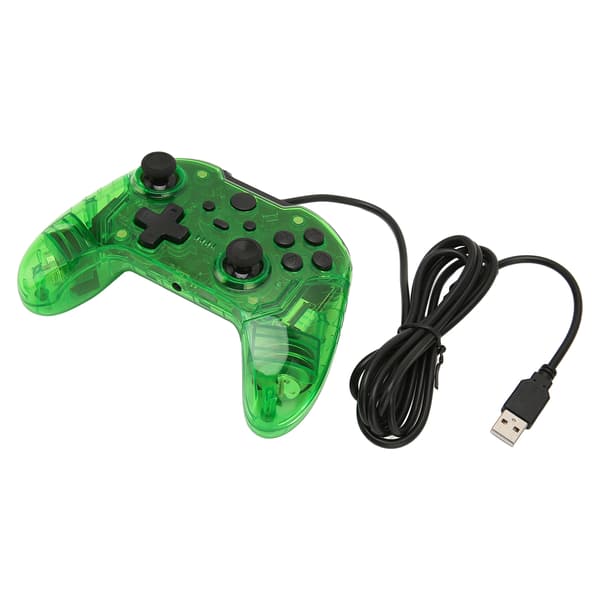 Kablet Game Controller Dobbelt Vibration RGB Gennemsigtig Skal Gamepad Joystick til Xbox PC Grøn