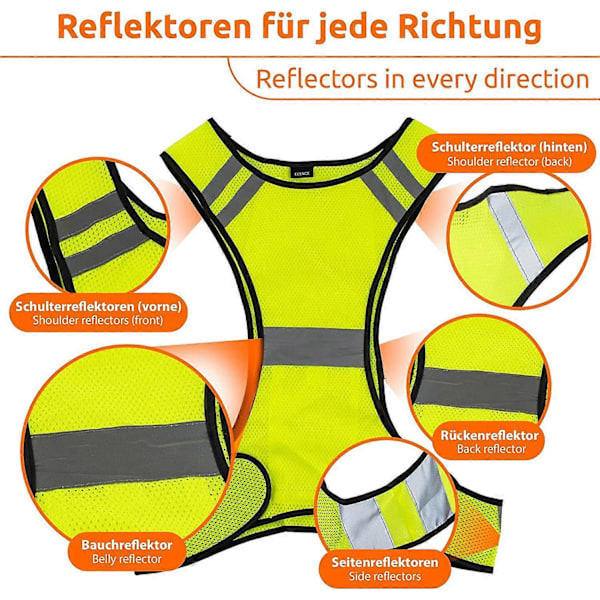 1x Reflekterende Løbevest Høj Synlighed Vest Børn Kvinder Beskyttende Vest Løb Reflekterende Striber Jogging Vest Størrelse