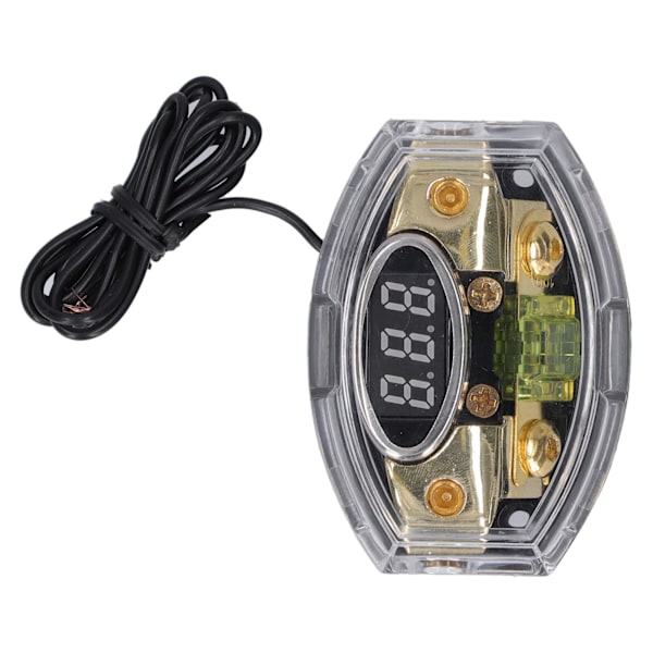 1 inn 1 ut bilsikringholderboks digital spenningsdisplay 4/6/8GA med 100A sikring for bil yacht stereo lyd