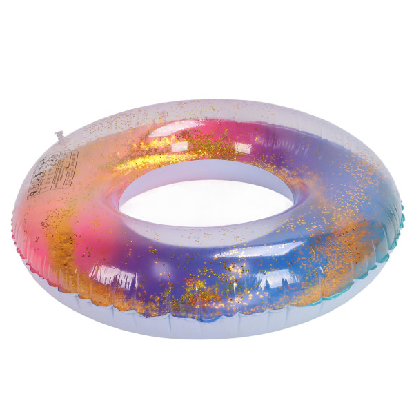 Värilliset uimarenkaat kirkkaat värit paljeteilla paksunnetut puhallettavat kimaltelevat uimarenkaat uima-altaalle