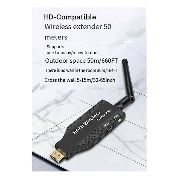 50M -Kompatibel Trådløs Sender Modtager Kamera Laptop