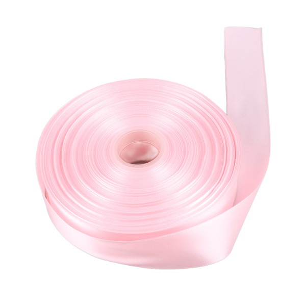 Pink dobbeltsidet polyesterbånd 100yd længde 1,57in bredde blødt stof bånd til indpakning af slik kage