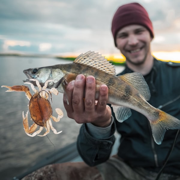 2 st Silikon Mjuka Fiskedrag Konstbete Krabba med vassa krokar Fiskredskap Tillbehör3#