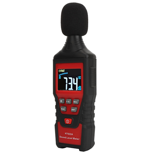 HT622A 30dB‑130dB Digital LCD-lydnivåmåler Stemmetester Støy Desibelmonitor