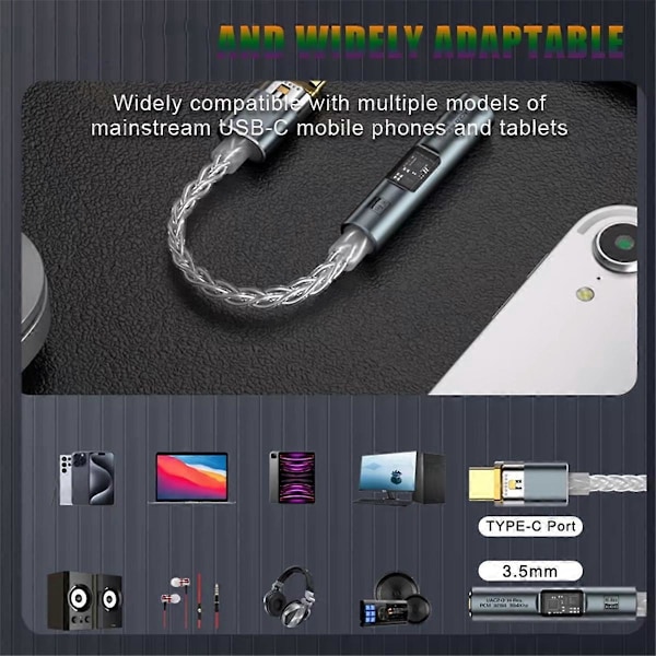 BA23 USB Type C - 3,5 mm:n kuulokeliitäntäadapteri, kuulokevahvistin, dekooderi B