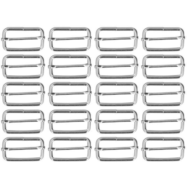 20 stk metal rektangeljustering Holdbar falmefri udsøgt bred anvendelse metalspænde til tøj rygsæk bælte4x38x20mm