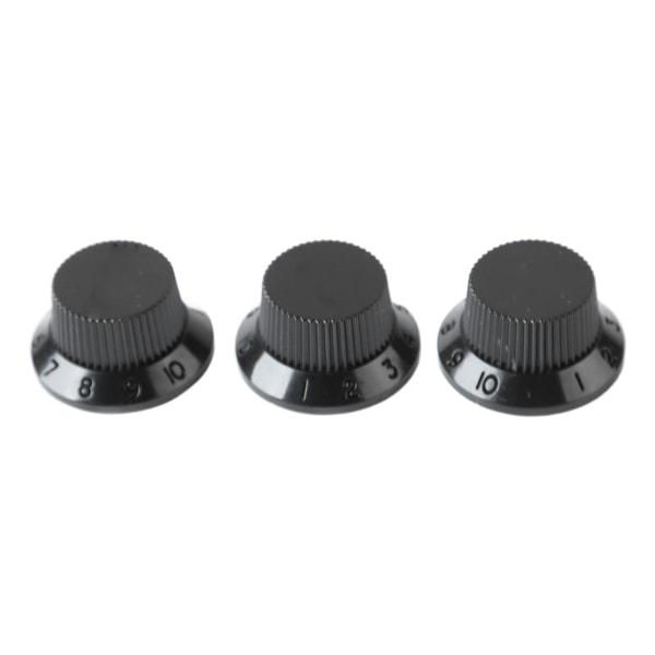 Gitarkontrollknappsett - 1 Volum 2 Tone - Topp Plast - Svart Black