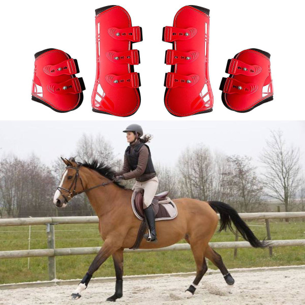 4 st svettabsorberande hästsenskor för dressyrridträning, svart hästsportutrustning