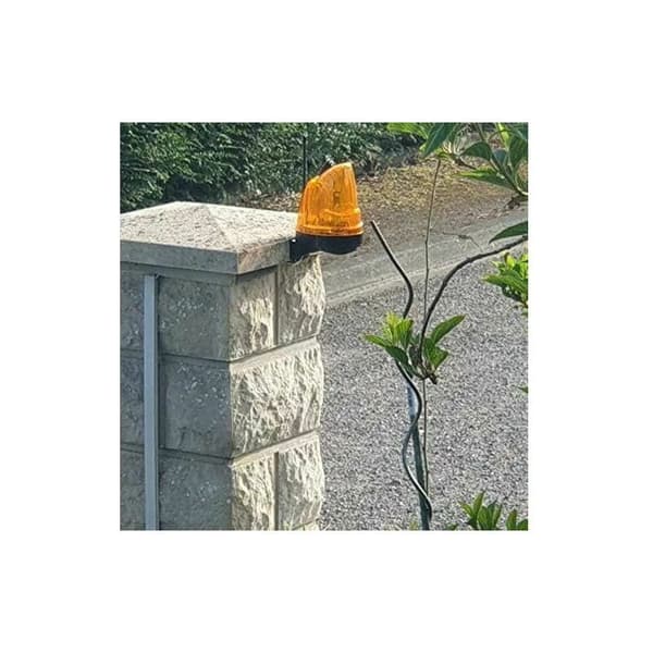 – 220V LED-blinklys til automatiske porte – Integreret antenne – 360° lys – Blinkende og konstant tilstand – IP65-beskyttelse
