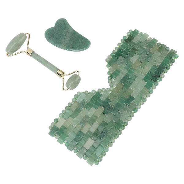 Jadestone ögonplatta rulle kylning lindra svullnad justerbar Jadestone ögonlock kit grönt