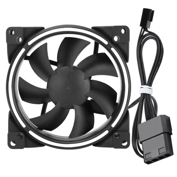 12V 24CFM LED Køleventilator 1500RPM Lydløs CPU-køler Computer Chassis Radiator Hvid