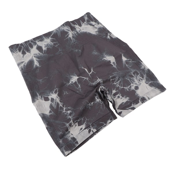 Yoga Shorts Højtaljede Grå Tie Dyeing Bløde Butt Lifting Yoga Shorts til Kvinder Løb S
