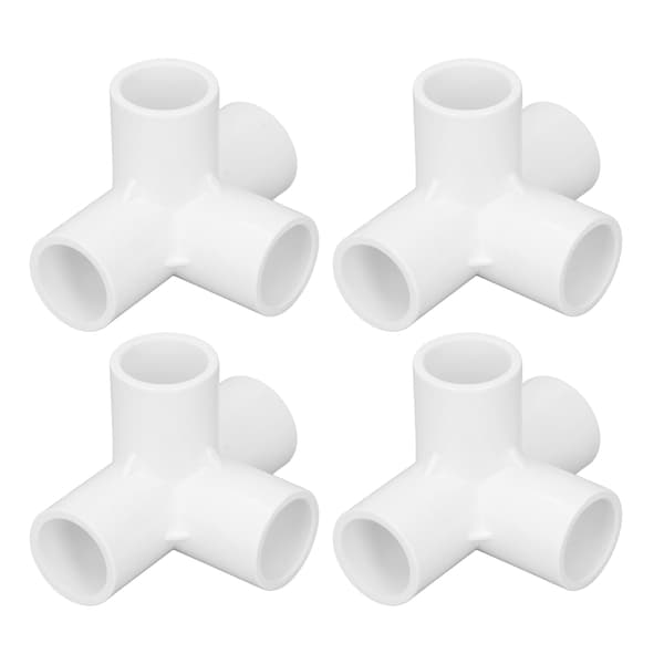 10 stk. 4-vejs PVC-fittings albue rørforbindelse 25 mm udløbssæt til møbelforbindelse hvid