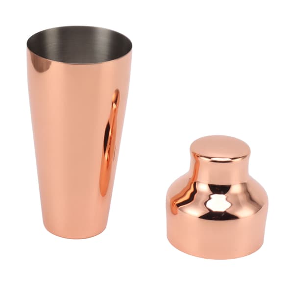 Cocktailshaker 304 fransk stil i rustfrit stål Bartender Shaker til blandede drinks Rose Gold