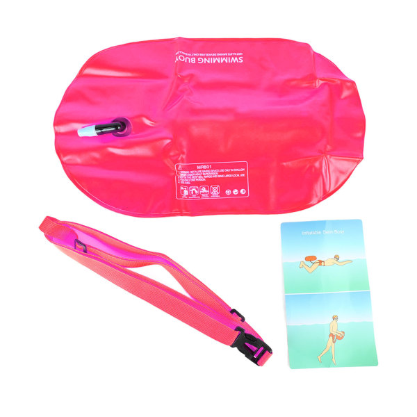 Swim Buoy Open Water Safety Swimming Life Saving Drift Bag for Swim Training Snorkeling Rose Red