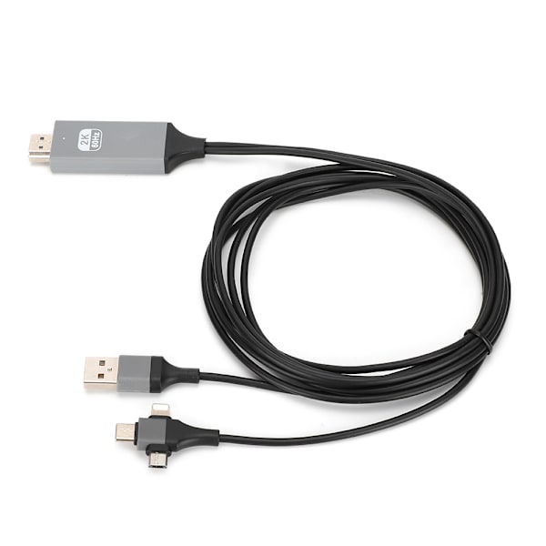3 i 1 HDMI HD-kabel til mobiltelefonskærmprojektion til IOS / Android / Type-C