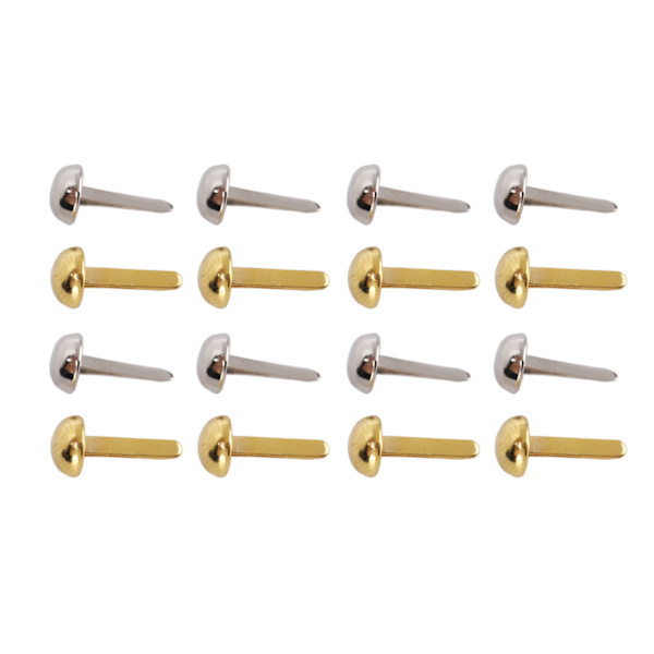 40 stk 6 mm Mini Brads Gull Sølv Galvanisering Runde Messing Metall Paper Festeers Brads for DIY Craft Scrapbooking