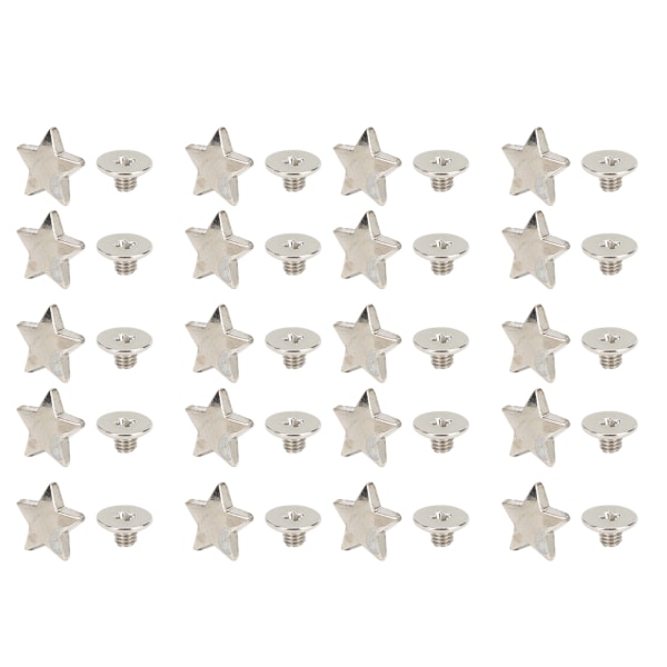 Silver Star Rivet Studs - 20st DIY-kläder och skodekorationstillbehör