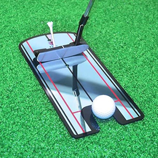 Bærbar Golf Putter Kalibrerings Spejl Sving Træningsværktøj 12x5.7 Tommer Putter Øvelses Sæt med Perforerede Kopper