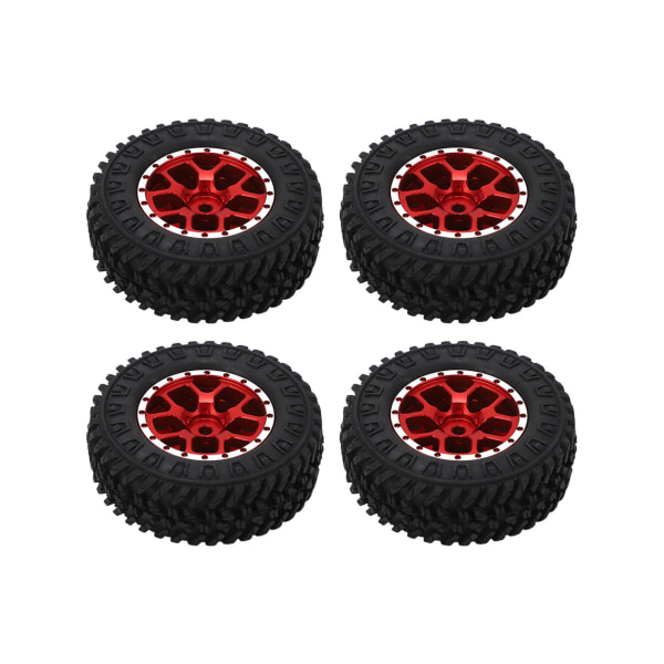 4 kpl 7 mm:n metallivanteen kumirenkaat AXIAL SCX24 1/24 RC-autoon, päivitystarvikkeet, punainen