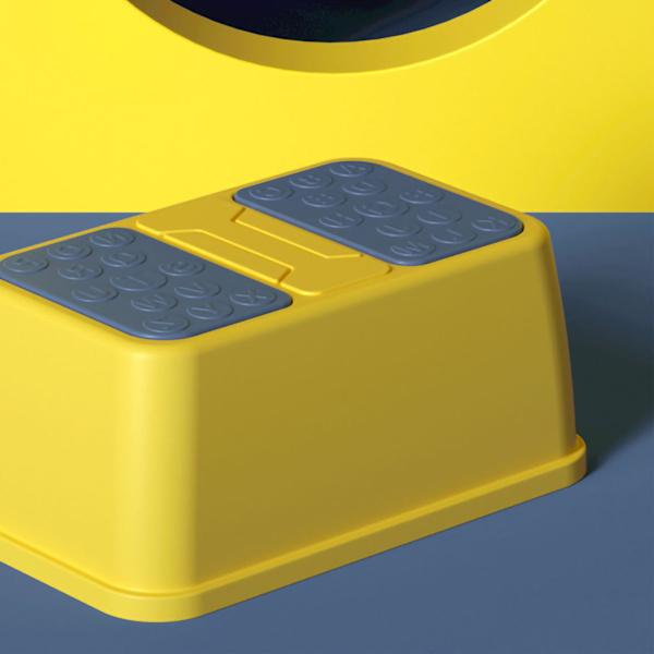 Toilet Trin skammel Plast Skridsikker Heavy Duty Rollover Forebyggende Værktøj til Baby Børn Gul 1 Layer
