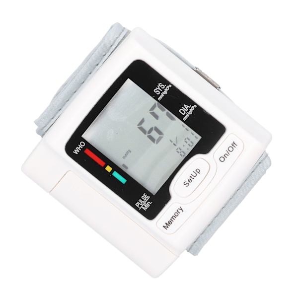 Automatisk blodtryksmåler til håndled med digitalt LCD-display og pulsmåler - B-model
