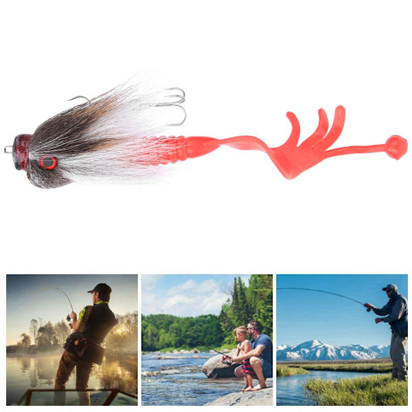 Simuleret museform harpiks fiske lokke blød agn tackle med dobbelt trekrog hvid