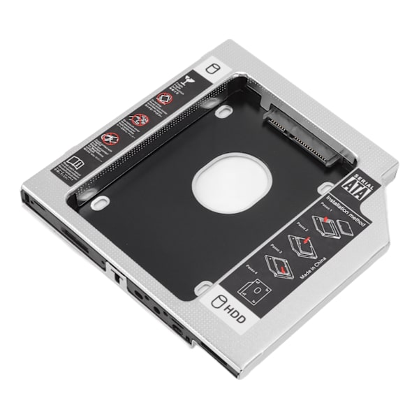SATA-SATA 2. HDD SSD -kotelo 2-kanavainen suojakotelo kiintolevy Caddy -kotelo 12,7 mm:n CD DVD ROM -optisen aseman paikkaan