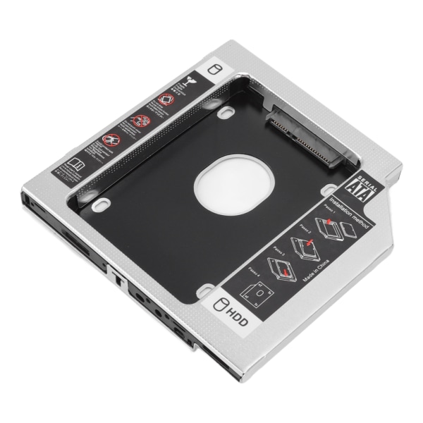 SATA til SATA 2nd HDD SSD-kabinett 2-kanals beskyttelse Harddisk Caddy Case Skuff for 12,7 mm CD DVD ROM Optisk Drive Slot