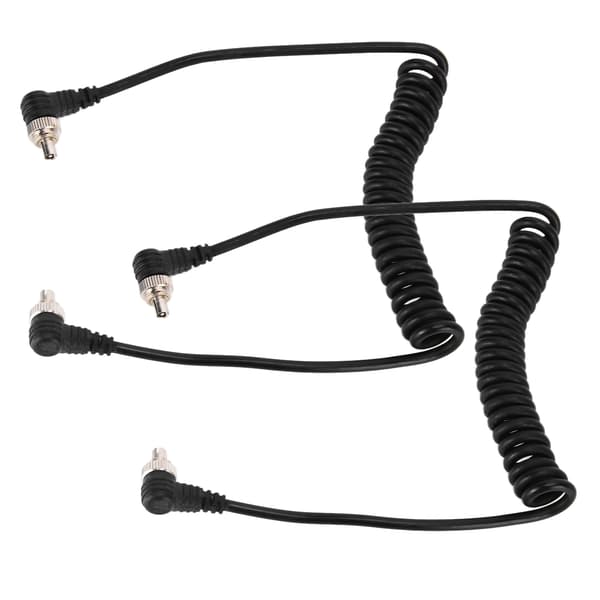 2st Kamerablixt Synk PC-kabel Hane till Hane Speedlite Spiralkabel Universaltyp för Studio Video