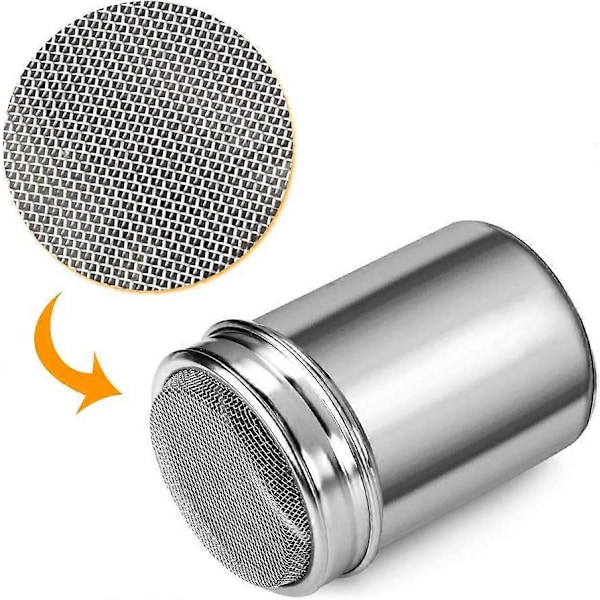 2 stk. Pulversukker Shaker Duster, Pulversukker Shaker i rustfrit stål med låg