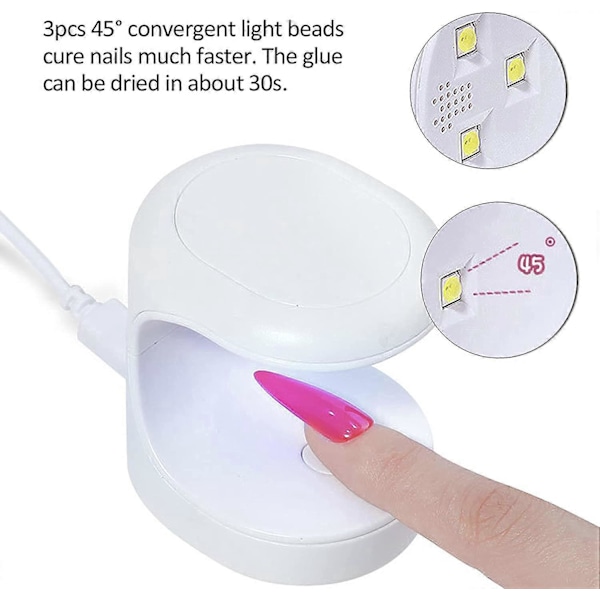 Mini UV LED Neglelakk Lampe, UV Lampe Negletørker Med USB Bærbar Enkeltfinger Gel Neglelakk Elektrisk Herdelampe Manikyr Maskin