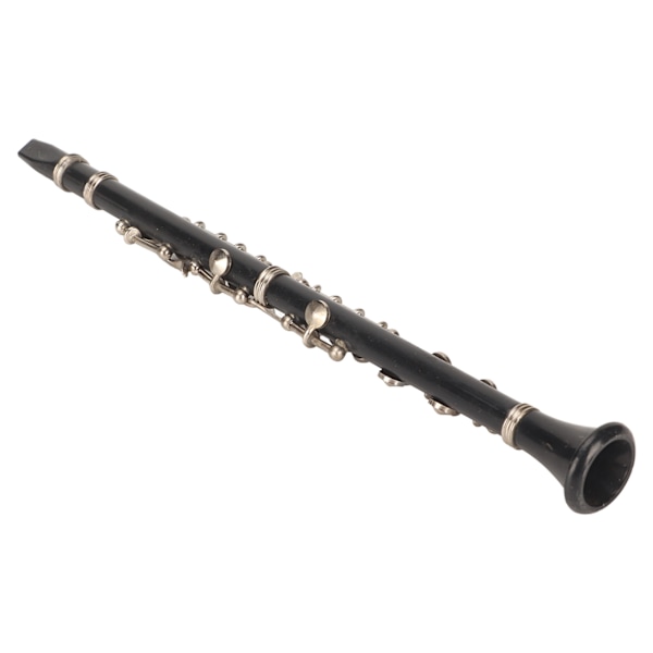 Miniature klarinet replika med stativ og etui Mini musikinstrument Dukkehus Model Ornament 6,3 tommer